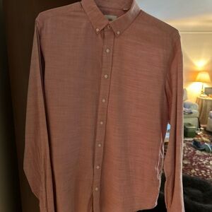 Ben Sherman Light Pink Casual Button-Down Shirt Skinny Fit size 17 36/37